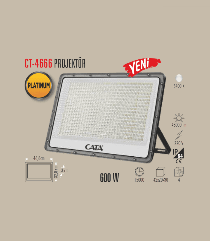 CT-4666 Platinium Led Projektör 600w