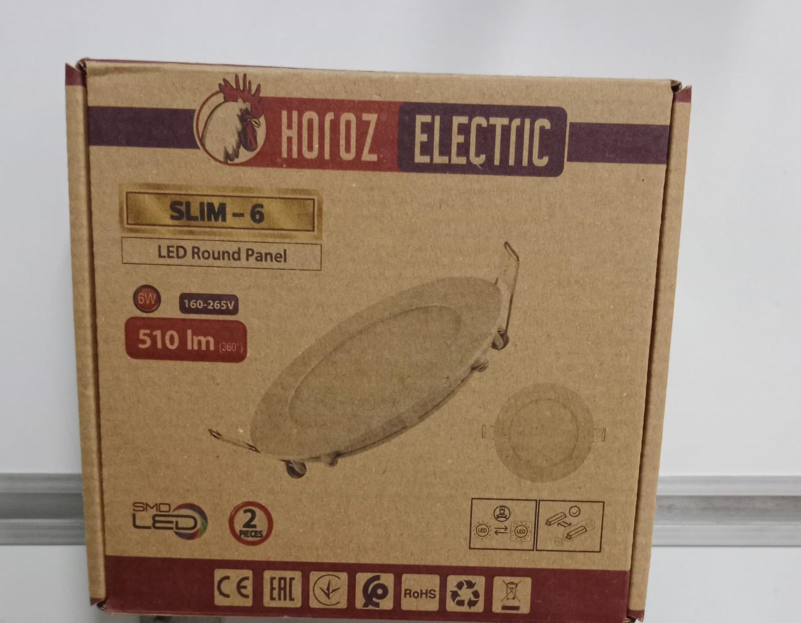 Horoz Slim-6 6W 6400K(Beyaz Işık) Led Panel Sıva Altı