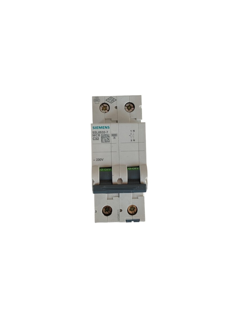 Siemens 5SL6532-7 32A 1 Faz+Nötr 70 mm Anahtarlı Otomatik Sigorta 6ka C Tipi Yavaş Karakterli